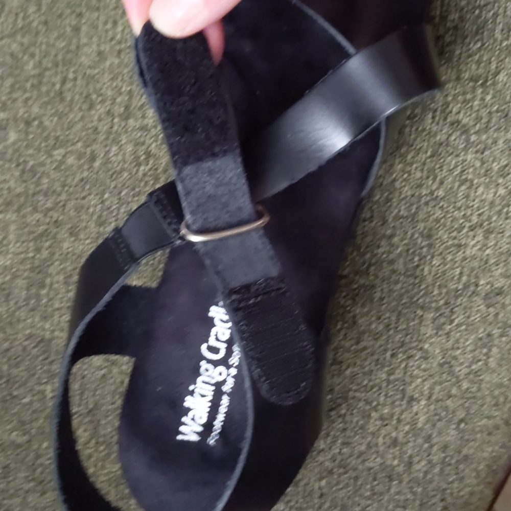 Walking Cradles Newton Black Leather Strappy Sandal Size 10 EUC - Picture 9 of 15